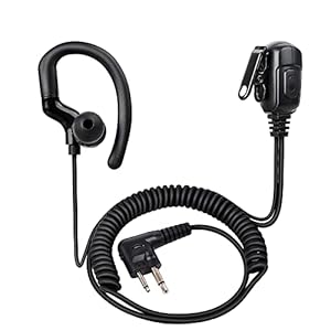 HYS Compatible with Motorola Earpiece, G-Shape, PTT with Mic, 2 Pin Radio Ear Piece, dp1400 cp040 gp300 Hytera Walkie…