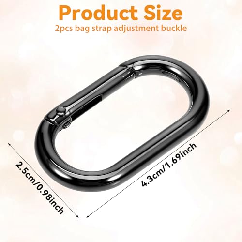 2 Stück Ovaler Karabiner Schlüsselanhänger,Schwarz Zinklegierung Schlüsselanhänger,Langlebig Schlüsselanhänger-Clip für Rucksack,Brieftasche und Schlüssel