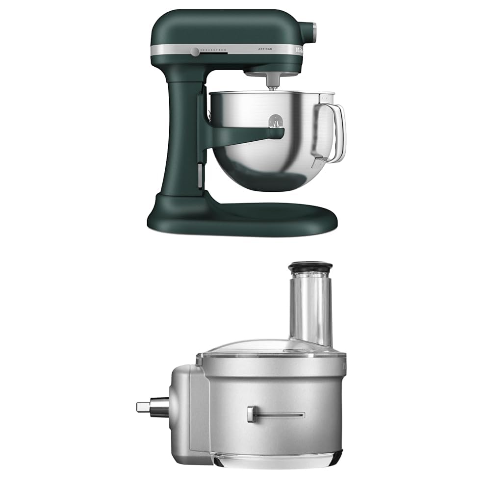 KitchenAid Artisan Kaldırılabilir Kaseli Stand Mikser, Pebbled Palm, 6,6 L ve Mutfak Robotu Aksesuarı-5KSM2FPA