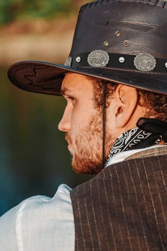 Image of Gamboa Hat Bands for Cowboy and Cowgirl Western Accesories for Men and Women Leather Style Hat Belt Band
