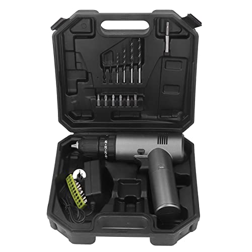 Elektrisches Bohrer-Set, 2-Gang-Akku-Bohrschrauber, schmutzabweisend für Heimwerker(EU-Stecker 100‑240 V)