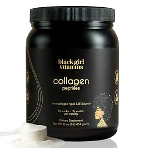 Black Girl Vitamins | Collagen Peptides Powder – Collagen for Skin, Hair & Nails – Unflavoured Hydrolyzed Collagen Powder, Dairy-Free, Gluten-Free Collagen for Women and Men – 16oz