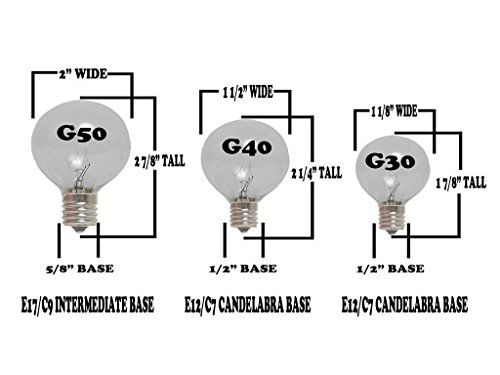 Luces de cadena G50 exteriores 100 pies 125 bombillas amarillas miniatura 5