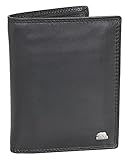Clever: Das Portmonee Herren, Modell Classic 8005 D LF BK Farbe Schwarz enthält 10 Kartenfächer, 2 Geldscheinfächer, 1 Münzfach mit rostfreien Prym-Druckknopf Germany und 4 Ausweisfächer, davon ein transparentes Sichtfach für Führerschein oder Ausweis und ein praktisches Reißverschluss Innenfach