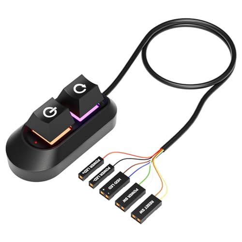 Haiki Botón de encendido extendido de escritorio con luz LED para entusiastas de los juegos y modders de computadora