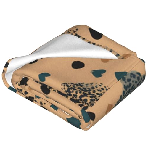 Couverture microfibre super douce motif léopard grand format toutes saisons