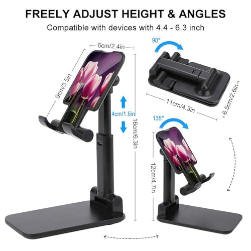 Support de téléphone bureau tulipes réglable et pliable pour smartphone