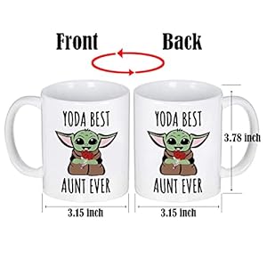 LOZACHE Aunt Gifts from Niece Nephew, BAE Best Aunt Ever Baby Yodas Coffee Mug, Mothers Day Birthday Gifts for Great Aunt Auntie Appreciation Present, 11oz White (Yodas Aunt) LOZACHE Aunt Gifts from Niece Nephew BAE Best Aunt Ever Baby Yodas Coffee Mug Mothers Day Birthday Gifts for Great Aunt Auntie Appreciation Present 11oz White Yodas Aunt