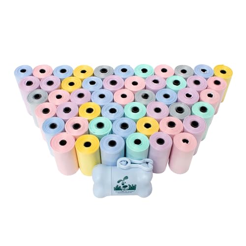 Downtown-Pet-Supply-Unscented-Poop-Bags-for-Dogs-with-Dispenser-1000-Count-Leak-Proof-Dog-Waste-Bags-and-Bone-Shaped-Dog-Poop-Bags-Holder-for-Leash-Pastel-Rainbow-125-x-85