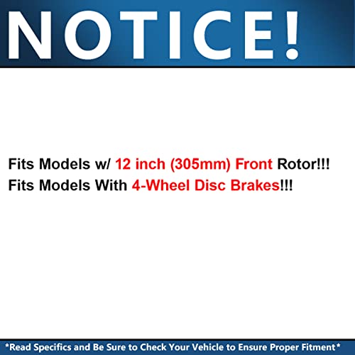 Image of Detroit Axle - Front Brake Kit for Chevrolet GMC Silverado Suburban Sierra | Savana Yukon XL 1500 Tahoe Cadillac Escalade Drilled Slotted Brakes Rotors Ceramic Pads: 12 inch Rotor