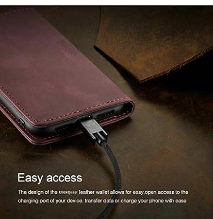 Image of Flip Cover for Motorola Moto G60 Fusion Mobile Phone | Business Professional Case | Premium Leather Finish Back Cover | Foldable Stand | Wallet Card Slots | Top Trending (Wine Color)