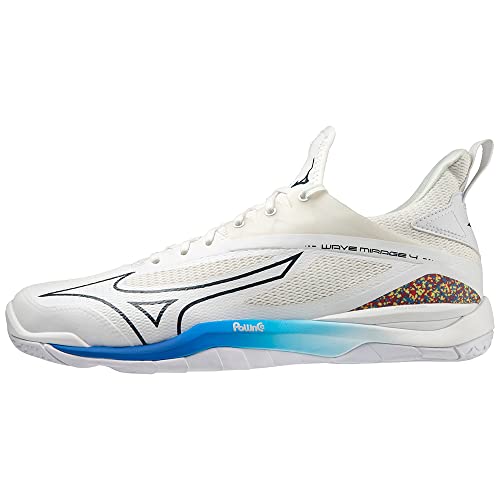 Foto von Mizuno Unisex Wave Mirage 4 Handballschuhe, Undyed White Moonlit Ocean Peaceblue, 45 EU