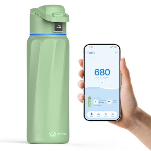 Image of BOOST Smart Water Bottle with Reminder & Tracker, Double Wall Vacuum Insulated Bottles Stainless Steel, 32oz BPA-Free Wide Mouth for School, Gym, Office, Ideal for Father's Day
