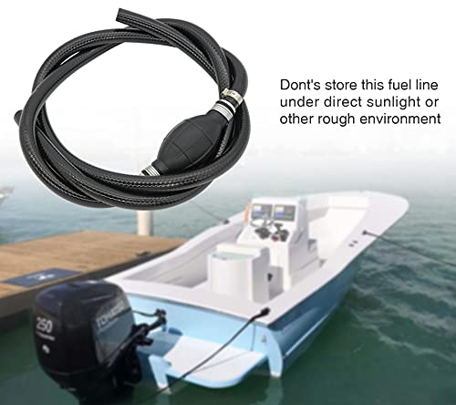 Rain King Fuel Line Assembly, Outboard Motor Inner Diameter 3/8Inch Outer 5/8Inch Dia Hose Marine Boat Rvs Assembly With Primer Bulb Steel Clamps #TOP6