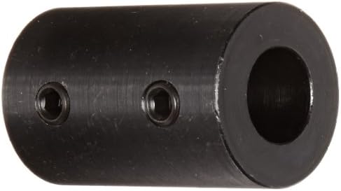 Climax Part RC-062 Mild Steel, Black Oxide Plating Rigid Coupling, 5/8 inch bore, 1 1/4 inch OD, 2 inch Length, 5/16-18 x 5/16 Set Screw
