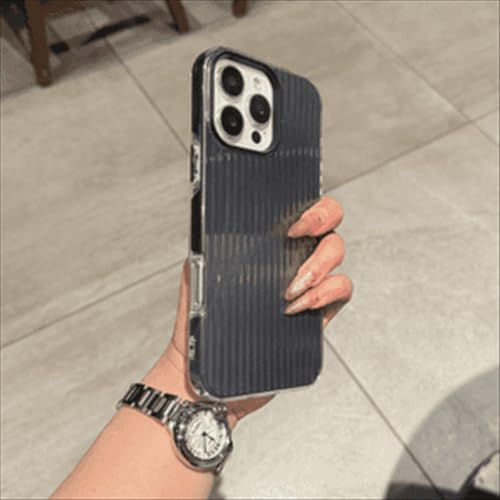 Étui de téléphone ondulé iPhone 16 Pro coque anti-chute protection totale noir