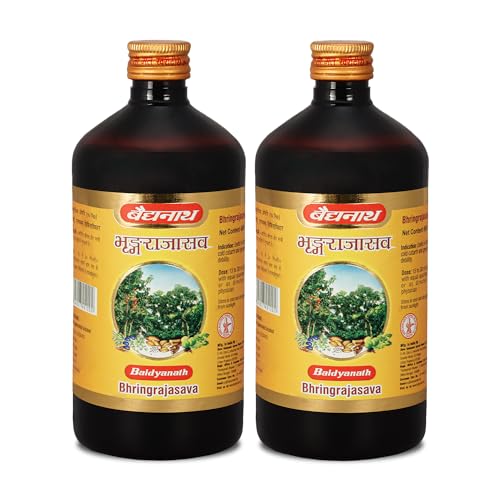 Image of Baidyanath Ayurved Bhringrajasava Syrup (450 Ml) | Helps to Manage Common Cold, Cough & Premature Greying of Hair | Maintains Overall Wellbeing | Pack of 2