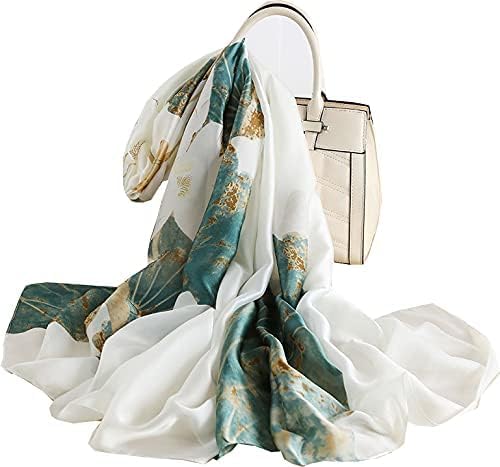 Image of Floral Printed Silk stole | silk Scarf for Women | stylish silk stole for women | Soft Lightweight Stole, Shawl & Neck Wrap | Scarf for Wedding, Party, Travel & Casual Wear