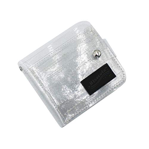 Women Girls Jelly Bifold Wallet Purse Coin Pouch Clear ID Card Holder Case with Detachable Neck Lanyard Strap for Photocards