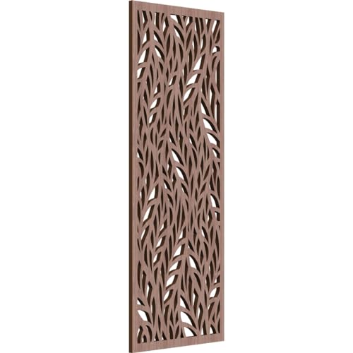 Image of Ortonville Decorative Pierced Fretwork Wood Wall Panels, 13 3 /8 inchW x 34 3 /8 inchH x 3 /8 inchT, Walnut