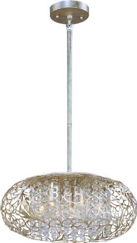 Maxim Arabesque-Seven Light Pendant in Crystal style-18 Inches Wide by 8 inches high-Golden Silver Finish-Beveled Crystal Glas