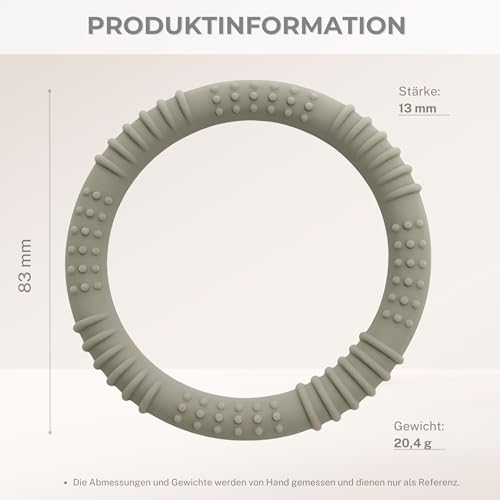 CAJA Beißring Baby 3er Set aus weichem Silikon BPA frei Zahnungshilfe und Greifring für Neugeborene sicheres sensorisches Beißspielzeug für Babys Geschenk zur Geburt für Jungen und Mädchen