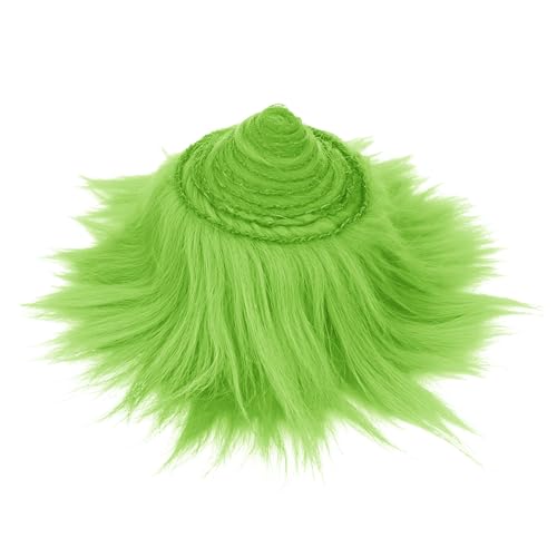 HXJDAM Green Fur Fabric, 5x200 cm Shaggy Faux Fur Trim, Plush Green Fluff