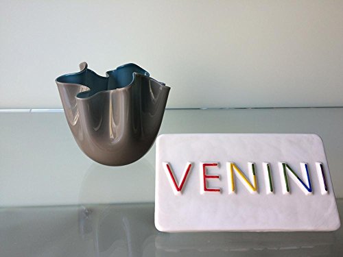  Venini Fazzoletti Bicolore Vaso piccolo talpa orizzonte 70004