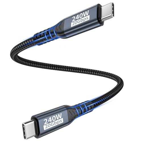 USB C Datenkabel,USB C Kabel 0.5M,20Gbps USB 3.2 Gen2×2 240W,Lade-5K@60Hz 4K@144Hz Videokabel usb c auf USBC PD3.1 Ladekabel für iPhone 17 Pro Max/Plus/Pro/iPhone 16/15/MacBook Pro/iPad Pro,PSSD