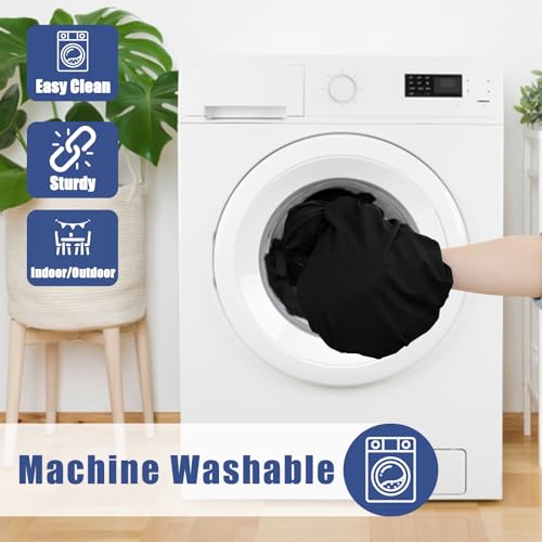 Moosfor Spandex 6 Foot Rectangle Table Cloth 2 Pack, Elastic Fitted Tablecloths for Picnic, Stretch Washable Patio Table Cover for Outdoor, Camping, Banquet and Parties (Black, 30