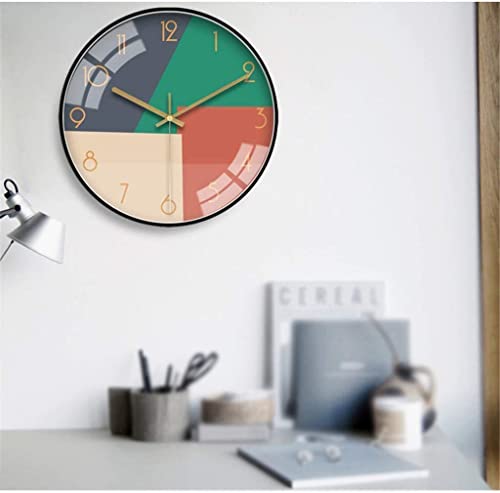 Image of Wall Clock 12 inch Silent Quartz Decorative Wall Clock Non-Ticking Classic Digital Clock Battery Operated Round Easy to Read Handheld Complete Home /Kitchen /Bedroom (403)