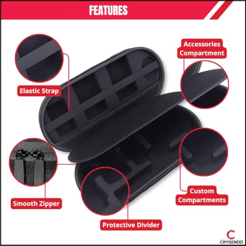Image of CRYSENDO Dyson Airwrap Travel Pouch Complete Long HS08 HS05 HS01 | Hard Dyson Pouch for Airwrap Dyson | Lightweight & Portable Dyson Storage Bag (Black)