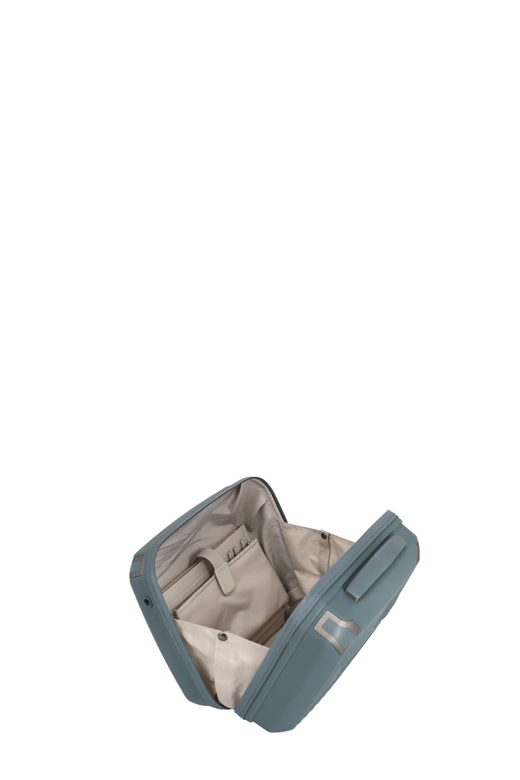 travelite custodia per cosmetici a mano con guscio rigido e fodera riciclata, serie di valigie ELVAA: beauty case con angoli protettivi, 36 cm, 20 l