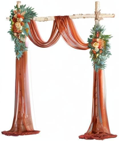 Miniatura 9 de ponatia Kit de flores artificiales para arco de boda (paquete de 3) con tela brillante de 26 pies, flores de arco para ceremonia de boda y telón de