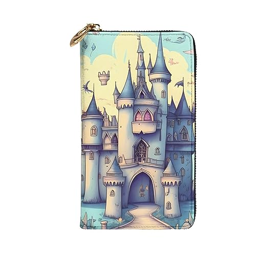 Leather Wallet - Stylish and Durable Wallet for Women with Multiple Compartments and Zipper Design Fairytale Castle Picture2