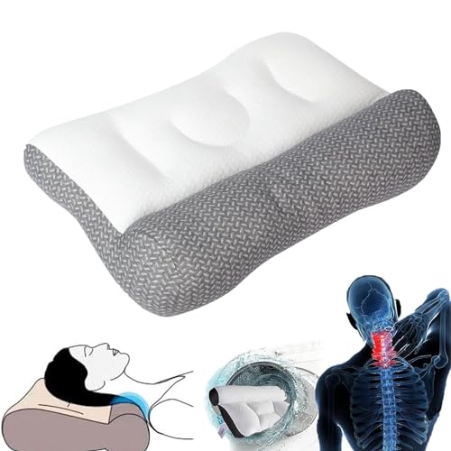 Sohobloo's Super Ergonomic Pillow - Protect Your Neck and Spine, Sohobloo Neck Pillow, Elitiquea Pillow,Ergonomic Neck Pillow for Side Sleeping,Memory Foam Neck Pillow,Machine Washable (Gray, 29IN)