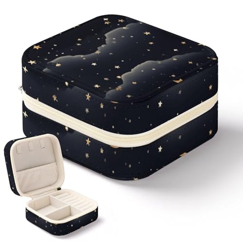 Boîte à bijoux colliers anti-nœuds, format nomade compact lune - 2