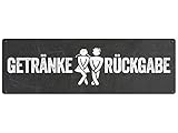 Größe: 290x92 mm GETRÄNKERÜCKGABE *SCHWARZ/GRAU* Türschild WC Schild Toilettenschild Gäste Toilette Gäste WC Klo Hinweisschild