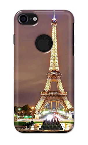 Image of PRINTFIDAA Lovers Famous Place Eiffel Tower in Paris Printed Designer Hard Case for Apple iPhone 7 Logo (4.7 inch) / iPhone 8 Logo (4.7 inch), A1778, A1660 Back Cover -(e) RPM1009