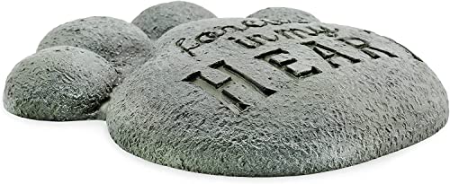 AuldHome Dog Pawprint Memorial Stone; Pet Cat or Dog Bereavement Gift Yard Decor AuldHome Dog Pawprint Memorial Stone; Pet Cat or Dog Bereavement Gift Yard Decor