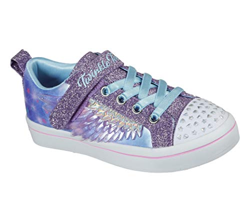 Skechers Kids Girls TWI-Lites 2.0-Unicorn Sky Sneaker, Lavender/Multi, 1 Little Kid