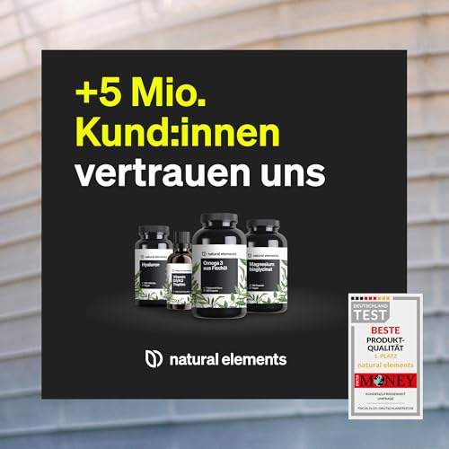 natural elements Glucosamin & Chondroitin – 180 Kapseln – mit Vitamin C für eine normale Kollagenbildung* – hochdosiert, ohne unnötige Zusätze – in Deutschland produziert & laborgeprüft