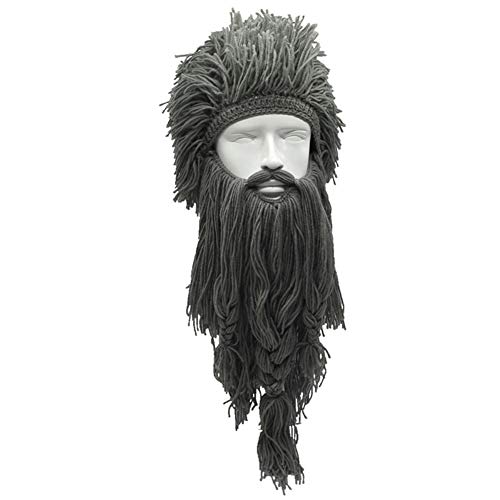 Creative Barbarian Knit Beard Hat Funny Knit Hat Wig Beanie Hat Beard Facemask #TOP3