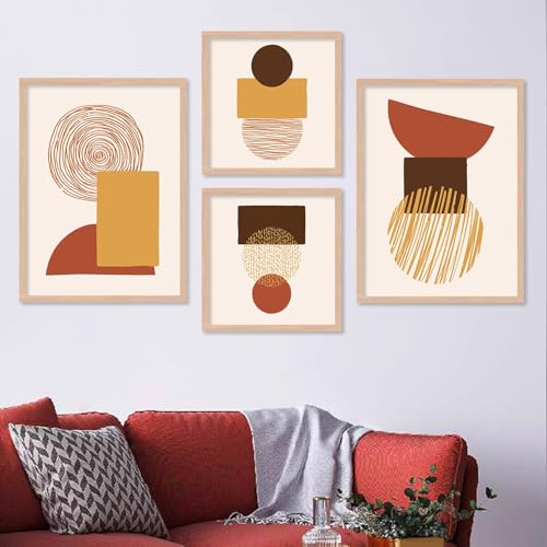 Image of kotart Premium Digital Paintings with Frame for Home Decoration - Modern Art Paintings for Living Room Bedroom Office Room Decor - Painting for Wall Decoration - Pack of 4 (Art 9, Big (13x17 or 13x13 inch))