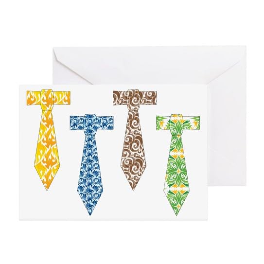 CafePress Dads Print Ties Folded Greeting Card Matte