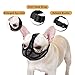 Ohcozzy Short Snout Dog Muzzle, Won’t Cover Forehead Bulldog Muzzle Adjustable Breathe Mesh, Anti Bitting Chewing Barking（S,Black）