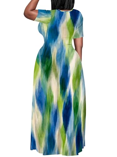 Image of Plus Size Maxi Dresses for Curvy Women T-Shirt Summer Sun Dresses Loose Fit