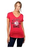 Ultra Game NBA Atlanta Hawks Womens Box Out Varsity Stripe Tee Shirt, Team Color, X-Large