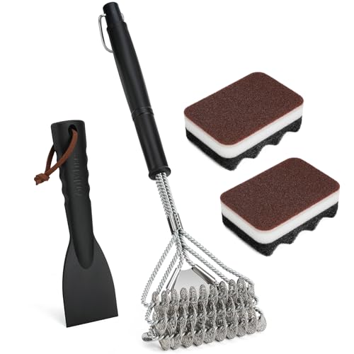 Kit de limpieza para parrilla onlyfire con cepillo y espátula miniatura 1