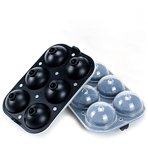 Cubiteras para Hielo con Tapa Moldes de Cubitos de Hielo sin BPA 12 x Cubitos Grandes, Duran Más - Hielos Redondos, Fáciles de Desmoldar- Moldes Apilables para Congelador, Whisky, Cóctel,Juego de 2 x Cover